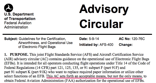 Advisory Circular on Electronic Flight Bag AC120-76C