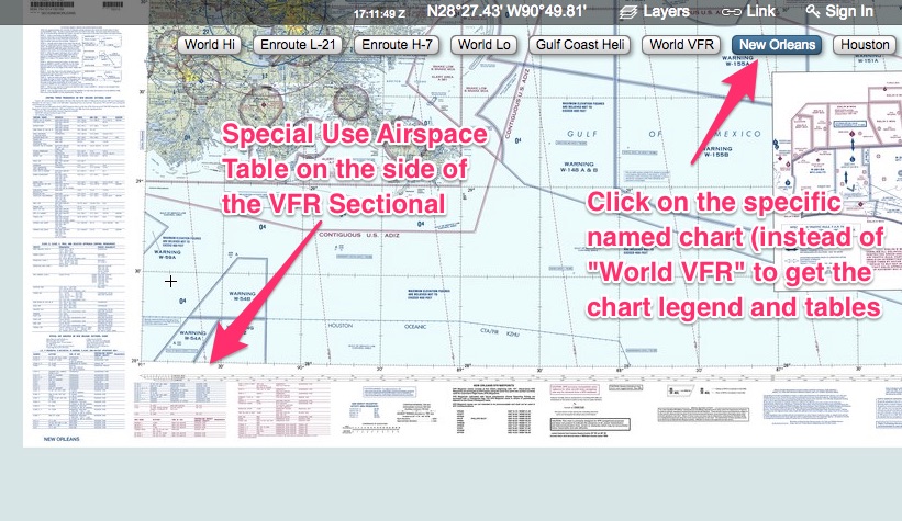 How to find the VFR sectional legend in Skyvector