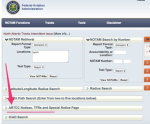 FAA ARTCC NOTAMs