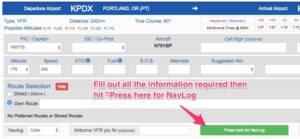 How to file a VFR flight plan through Fltplan.com